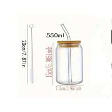 24pcs/Set Glass Cups With Lids And Straws, 16oz Glass Coffee Cups With Lids, Glass Cups With Straws And Lids, Suitable For Family Gatherings, Parties, Weddings And Mother's Day Gifts