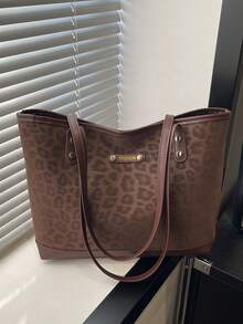 Large Capacity Handbag For Women, New Minimalist Commuter Shoulder Tote Bag - Coffee - View 10