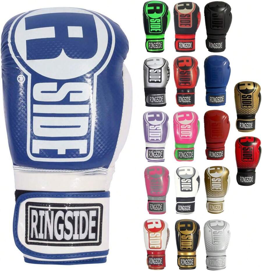 Thai Boxeo Kickboxing Muay Thai Guantes de Entrenamiento Sparring de Boxeo Guantes - Dorado/Negro - Ver 1