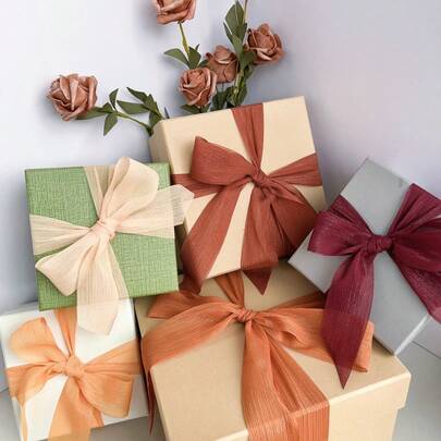 1卷/3卷银色闪亮DIY丝带，鲜花包装丝带，4厘米x5米（5.5码/卷），生日礼物包装，礼品包装丝带，适用于婚礼请柬、DIY手工、蝴蝶结制作、婚礼装饰、新娘捧花、礼品包装、派对装饰