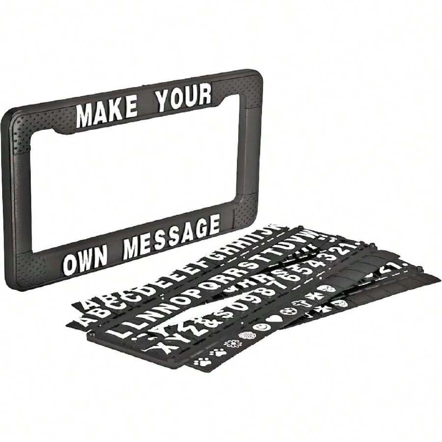 Automotive Universal Marco de Placa Personalizable, Negro, Negro,40871431 - A - Ver 1
