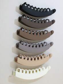 Large Matte Simple Banana Hair Clip, Non-Slip Ponytail Vertical Clip Hair Accessory For Women With Thick Hair - Multicolor - View 3