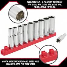 Set Of 11 Deep Standard SAE Sockets With 3/8 Inch Drive, Made From Chrome Vanadium Steel - 彩色 - 查看 3