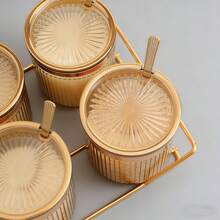 1 Set Creative Seasoning Jar Set With Tray - Decorative Kitchen Spice Jars, Salt And Pepper Containers, And Lids For Food Storage And Kitchen Decor - Multicolor - View 6