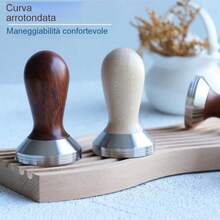 58mm Compact Espresso Coffee Tamper With Brush, Wooden Coffee Tamper Stand, Espresso Barista Accessory, Suitable For Cafe, Restaurant And Office Coffee Tamper Stand, Solid Wood Coffee Tamper, Stainless Steel Coffee Tamper, Espresso Coffee Tool, Universal Solid Wood Coffee Tamper