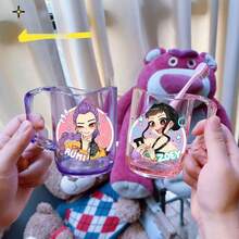 Mattel Witch Hunter K-POP Rinsing Cup Cartoon Toothbrush Cup Household Toothbrush Girl Children Cute Plastic Wash Basin, Suitable For Bathroom And Dormitory, Cute Minimalist Design, Durable Anti-Drop, Suitable For Bathroom Rinse Cup Toothbrush Holder, Ideal Gift For Holidays And Birthdays - Multicolor - View 5