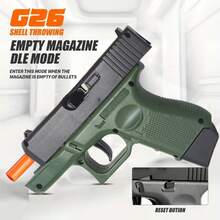 Soft And Springy Toy Gun - Semi-Automatic Pressure Shooting, Toy Gun With Shell Ejection Function, Suitable For Christmas And Birthdays - 綠色 - 查看 2