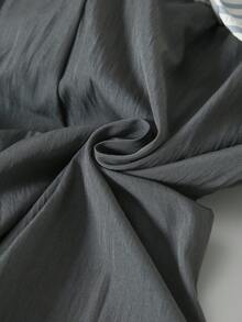 Girls' Casual Gray Patchwork Ruffle Hem Pants, Girls' Striped Ruffle Trim Straight Leg Casual Pants - Grey - View 4