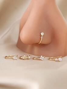 5个波西米亚风U型鼻夹，女士鼻环，夹式鼻钉 - 彩色 - 查看 6