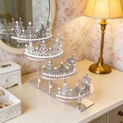 Support d'affichage de bijoux en acrylique multicouche, organisateur de colliers et bracelets, présentoir décoratif, rangement pour le dessus de table et les tiroirs, sans alimentation électrique, rangement de bureau et de tiroir à la maison