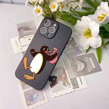 かわいいカートゥーンスタイルのペンギンバックパックトラベル電話ケース、ストレートエッジのTPU、細いかい穴のソフトシェル、マイクロフロストフィール、クラシックでシンプルな、保護のための指紋防止ケース。  17、16、15、14、13、12、11 Pro、Pro Max、Plus、Airシリーズを使う。   お友達、愛する人、または個人的な使用の晴れらしい贈呈り物です。 - ホワイト - チェックする 6