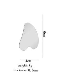 1个不锈钢心形刮痧板，用于面部按摩，便携式肌肉放松按摩板，不锈钢刮痧面部工具 - 面部按摩工具 - 光滑耐用的金属刮痧板，适用于面部和身体，消肿 - 心形按摩刮痧板（银色）不锈钢刮痧面部工具