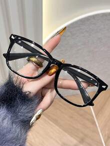 2 Pairs Women's Square Rhinestone Black Transparent Eyeglasses, Student Style Clear Lens Frames Accessories - Transparent - View 8