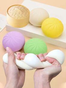 Steamer Shaped Adult Desktop Stress Relief Toy, Elastic Squeeze Fidget Toy, Fun Handheld Toy, Suitable As Creative Gift For Adult Party, Office Desk And Home Decor - Multicolor - View 4