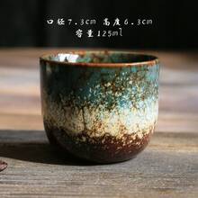 复古手工陶瓷渐变色窑烧彩绘拿铁杯，创意个性化小容量浓缩咖啡/拿铁咖啡杯，下午茶水杯，陶瓷马克杯 - 彩色 - 查看 10