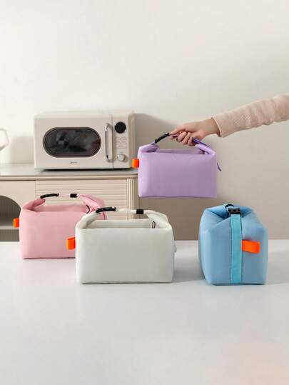 1pc Lunch Bag For Women & Men With Leakproof Cooler - Thermal Food Preservation, Large-Capacity Reusable Lunch Box Tote For Work, Picnic, Travel - Heavy-Duty, Wide & Deep Design, T-HANDLE