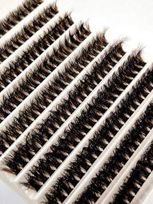 200 Stück D-Curl dicke schwarze Einzelwimpern, 80D-Curl, 9-16mm gemischte Länge, flauschig natürlich, weich & leicht, DIY Wimpernverlängerung, geeignet für den Alltag, Hochzeit, Date, Party, Musikfestival und andere Anlässe. Wimpernbüschel, einzelne Kunstwimpern, Kunstwimpern - D - Übersicht 7