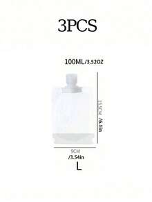3pcs/Set (S+M+L) Travel Lotion Separate Bags, Designed For Organizing Lotion, Shower Gel, Shampoo, Facial Cleanser, And Cosmetics During Travel Or Business Trips, Easy To Carry And Reusable,The Capacity Is Available In 30ml, 50ml, And 100ml - White - View 13