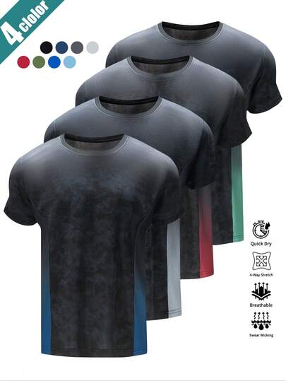 Men's Sports T-Shirt,Quick Dry Short Sleeve Loose Fit Workout Tops, Breathable Athletic Outdoor Top,Gym Outfit For Men,For Outdoor Sports,Fitness,Running,Casual Daily Wear