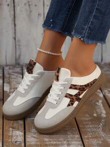 复古德式休闲低帮运动鞋，时尚百搭运动滑板鞋，休闲白鞋 - 米色 - 查看 3