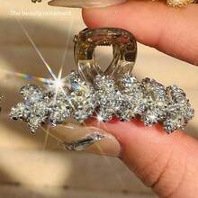 4个闪亮水钻迷你发夹 | 亮片水晶防滑发夹，适合女性和女孩 | 优雅闪亮发饰，适合日常佩戴、派对和婚礼 - 彩色 - 查看 4