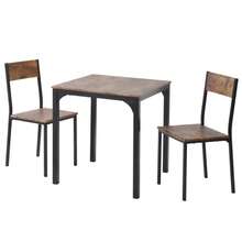 Set da pranzo, set da pranzo con 2 sedie, per balcone, sala da pranzo e soggiorno, marrone vintage. Descrizione - Castano - Visualizzare 8