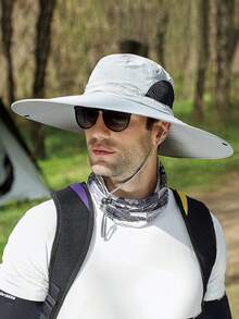 6英寸宽檐防晒帽，男女通用户外渔夫帽，适合远足、海滩、钓鱼、野生动物园、花园、草坪、划船和其他休闲活动 - 黑色 - 查看 11