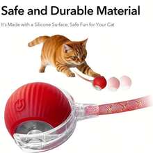 Interactive Rolling Cat Ball Toy, Electric Cat Ball Toy, New Fast Self-Rolling Cat Toy On The Carpet, Smart Interactive Automatic Cat Toy Ball As A Gift, Moving Cat Toy With A Flexible Net Tail - Multicolor - View 5