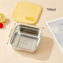 1pc 600/700ml Multifunctional 304 Stainless Steel Bento Lunch Box, Portable Leak Proof Lunch Containers With Lid, Fruit Salad Food Storage Container, Refrigeration & Dishwasher Allowable, Fresh-Keeping Box, Suitable For Student And Adult Use In Home, School, Dorm, Office, Outdoor Camping, Picnic, Travel, Back To School - Multicolor - View 29