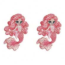 2/4pcs Mermaid Embroidery Patch Applique For Clothing, Bags, DIY Self-Adhesive Embroidered Patch - Multicolor - View 11
