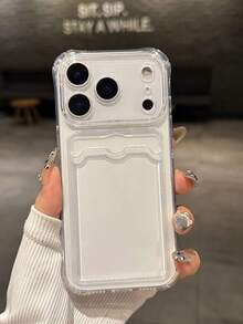 New Transparent Card Holder Case With Printed Photo Slot, Shock-Proof Phone Case Compatible With IPhone 14, 14 Pro, 14 Pro Max, 13, 13 Pro, 13 Pro Max, 11, 11 Pro Max, 12, 12 Pro, 12 Pro Max, XR, XS, 15, 15 Pro, 15 Pro Max, 16, 16 Pro, 16 Pro Max, 17, 17 Pro, 17 Air, 17 Pro Max, Galaxy S24, A04, A12, A13, A14, A23, A24, A32, A33, A51, A52, A53, A54, A72, S20 FE, Redmi 9, Redmi 9A, Shock-Proof Protective Phone Case - Multicolor - View 3