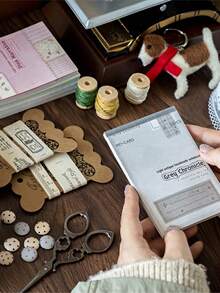MOCARD 50 tờ/gói Giấy vải dễ thương để làm album ảnh, Giấy trang trí DIY kiểu cổ điển không dính, Quà tặng ngày lễ, Vật liệu làm tranh ghép thủ công, Văn phòng phẩm sáng tạo cho sổ lưu niệm và kế hoạch học tập. - Xám - Xem 2