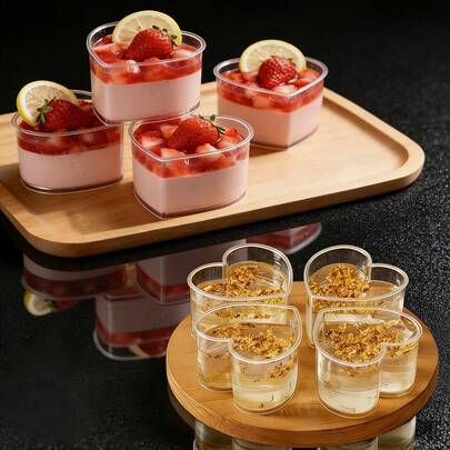 150ml Heart-Shaped Plastic Dessert Cups | Bar Cups, For Party Appetizers, Ice Cream, Mousse, Pudding, And Fruit,Plastic Bowls Suitable For Yogurt, Ice Cream, Jelly - Cute Heart-Shaped Bowls For Parties, Weddings, Birthdays, Ideal For & Events