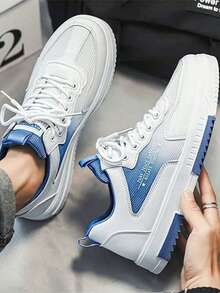 男士滑板鞋，2026新款休闲百搭运动鞋 - 白色 - 查看 5