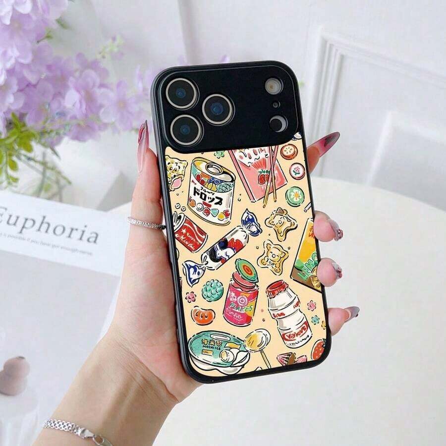 かわいいカワイイフードパターンのスマホケース、マルチカラーのカートゥーンスナックとドリンクプリント、TPU精密な穴ソフトケース、クラシックストレートエッジスプレーオイルプロセス、インナーフリースライニング、耐衝撃性のスマホケース。  17、16、15、14、13、12、11プラス、17プロ、17プロマックス、17エアに最适。 クリスマスギフトに最适。 友人や恋人、または自分自身を分けるへ。 - ブラック - チェックする 1