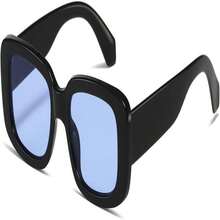 1pcNew 2026kimorn Rectangular Sunglasses For Men And Women Fashion Retro Fashion Sunglasses 90s Retro UV 400 Protective Square Frame K1200 - Black Frame Grey Lens+ Frame Grey Lens - View 15