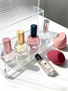 2pcs 10ml Rose Shaped Refillable Perfume Bottles With Spray Nozzle, Oil-Free, Glass Structure, Rose Scented, Suitable As Romantic Gift For Girlfriend, Wife, Friend On Valentine's Day - 10ml - View 2