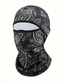 Men's Graffiti Warm Face Mask - Breathable, Sweat-Absorbent, UV Protection, Integrated Neck Guard Design, Comfortable For Outdoor Cycling, Hiking - Multicolor - View 11