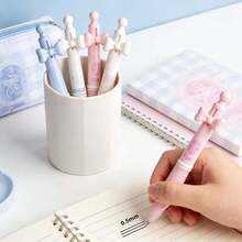 4pcs/Set Cute Bowknot Retractable Pens, Ins Style High-Quality Quick-Drying Neutral Pens, 0.5mm Black Ink Pens For Smooth Writing On Diaries And Stationery, Back To School Supplies, Office Supplies, Student Gifts - Black - View 3