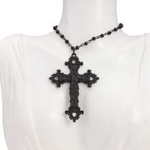 1件哥特式十字架吊坠项链，朋克风格颈链，日常百搭 - 彩色 - 查看 2