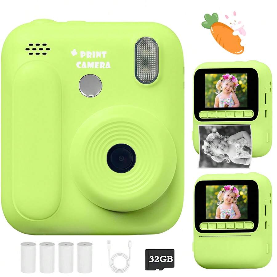 即时打印相机益智玩具，适合3-12岁男孩女孩，可即时拍照，适合家庭聚会、新年礼物、生日和节日礼物。 - 彩色 - 查看 1