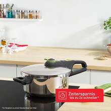 Secure  Schnellkochtopf Induktion 4l, 2-Stufen-Garregler: Intensivstufe 117°C, Schonstufe 112°C, Induktions-Kapselboden, für alle Herdarten, Edelstahl/Schwarz/Grün, P2580400 - Schnellkochtopf 4 L - Übersicht 6