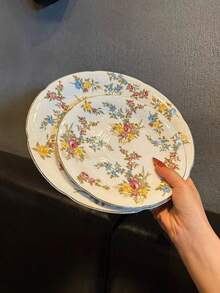 6/8/10 Inches Autumn Floral Ceramic Plates, Dessert Plates, Dinner Plates, Home Serving Plates, Fruit Plates, Snack Plates, Nut Plates, Appetizer Plates, Party Supplies, Hotel Tableware, Elegant Gifts - Multicolor - View 7