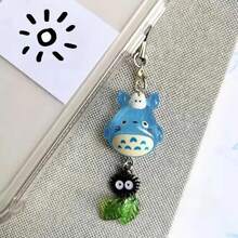 Kawaii Blue Animal  Phone Charm Soot  Keychain Woodland Anime Cat Cosplay Pendant Accessories Handmade Y2K Gift - Longmao xanh - Xem 7