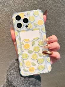 Transparent Card Slot Phone Case With Lemon Pattern, TPU Soft Shell With Precise Cutouts, Shock-Absorbing And Scratch-Resistant, Compatible With IPhone 15 Pro Max, 14 Plus, 13 Pro Max, 12, 11, 7G, 7P, IX, XR, XS Max, 11, 12, 13, 14, 15, 16, 15 Pro, 15 Plus, 15 Pro Max, 7 Plus, 8 Plus, X, XS Max, XR, 11 Pro, 12 Pro, 13 Pro, 14 Pro, 12 Mini, 13 Mini, 17, 17 Pro Max - Clear - View 1