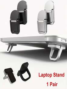 2/4pcs Foldable Portable Laptop Stand: Hidden Design, Ergonomic, Suitable For 10-18 Inch Laptops, Tablets, Keyboards And Phones, Made Of ABS Material - A - View 2