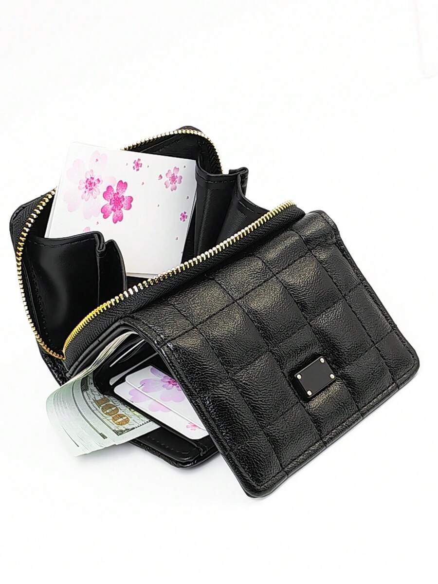 Compact Multi-Function Card Holder Wallet - Black - View 1