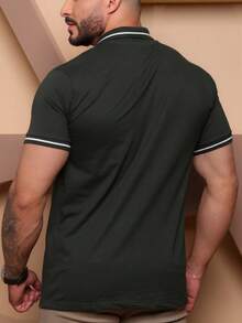 Kit Of 2 High Quality Polo Shirts 100% Cotton Men's Basic T-Shirt Autumn Spring Spring/Autumn Summer Winter All Spring/Summer Autumn/Winter Spring/Summer/Autumn Regular Fit Christmas Thanksgiving Valentine's Day Pride Month Teacher's Day Father's Day Polo Shirt - 軍事和海軍陸戰隊 - 查看 2