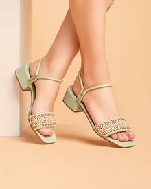 Sporty Rhinestone Buckle, Rustic Woven Design, Boho-Chic - Bím tóc bạc hà - Xem 1