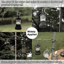 2个装鸟类喂食器挂钩，露营灯挂钩，庭院植物挂钩，防风树枝挂钩，适用于野生鸟类房屋喂食器支架、露营帐篷杆灯 - 銀色 - 查看 6